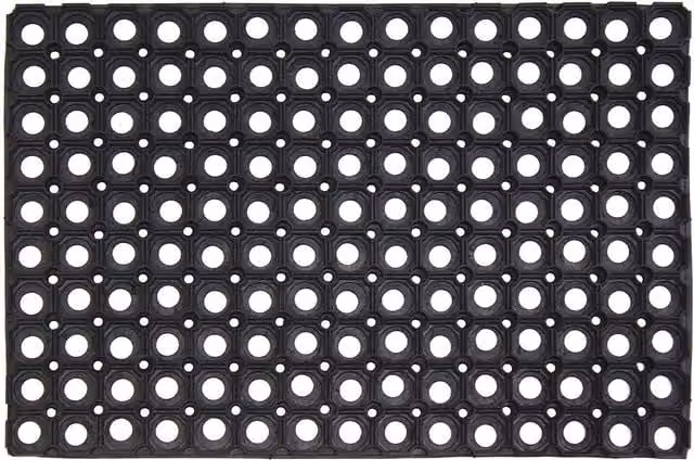 JVL Rondo Rubber Ring Scraper Doormat, Black, W: 40 cm, D: 60 cm – 1