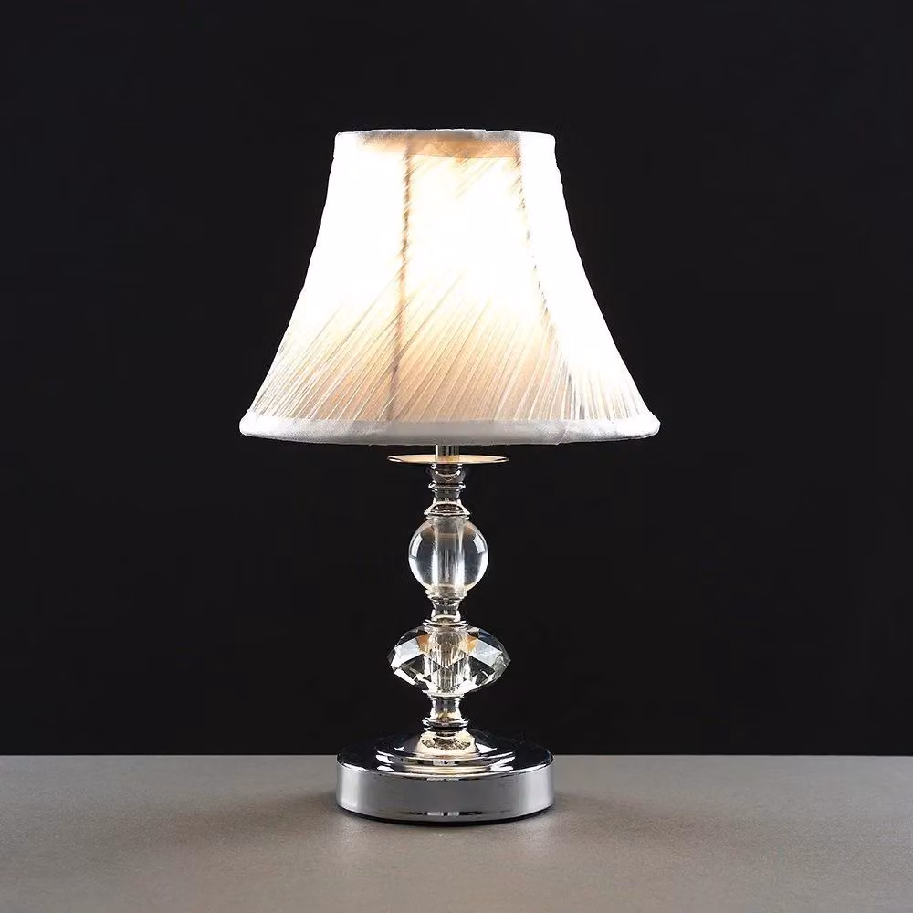 ValueLights Jaigier Silver Table Lamp with Touch Dimmer and White Shade – 2