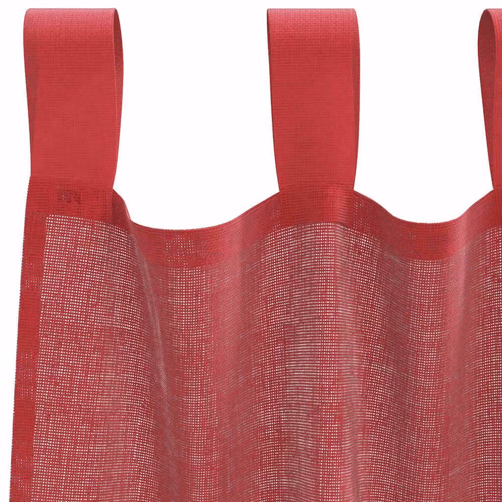 Berkfield Home Red Voile Fabric Panel Curtains with Tabs, 2 Pack, W: 140 cm, H: 260 cm – 4