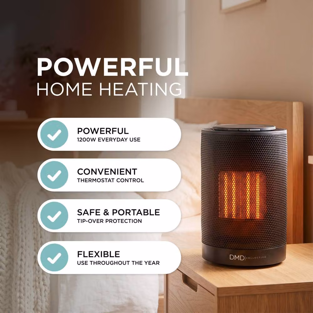 DMD Collective 9 inch Ceramic Fan Heater with Hot and Cold Air in Black – 4