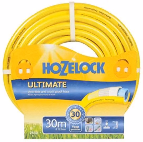 Hozelock Ultimate Frost Protection Hose, 30m, 12.5mm (1/2 inch) Diameter, Yellow