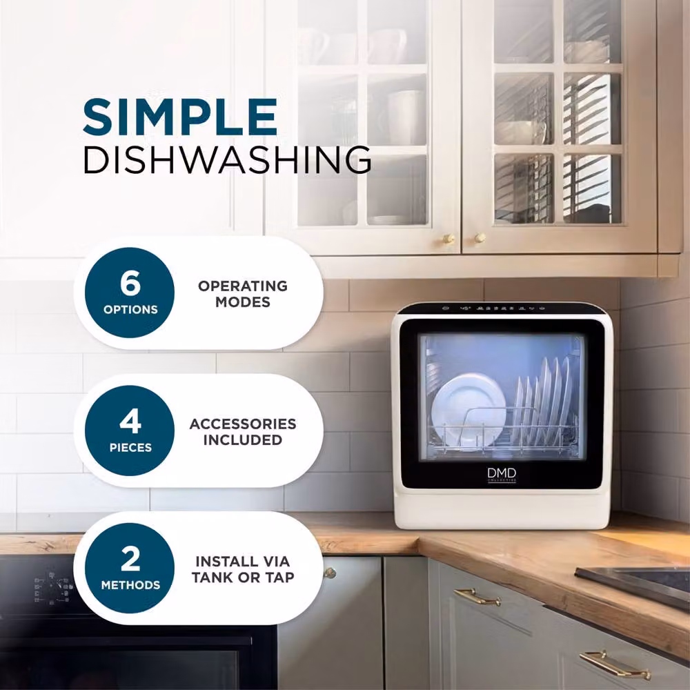 DMD Collective Mini Countertop Dishwasher with 5L Tank in White – 3