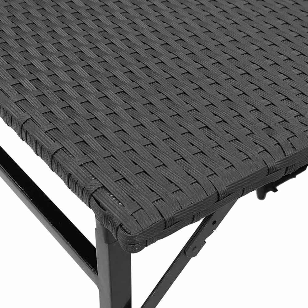 Berkfield Home Beautiful 5 Piece Black Poly Rattan Garden Dining Set with Folding Table – 7