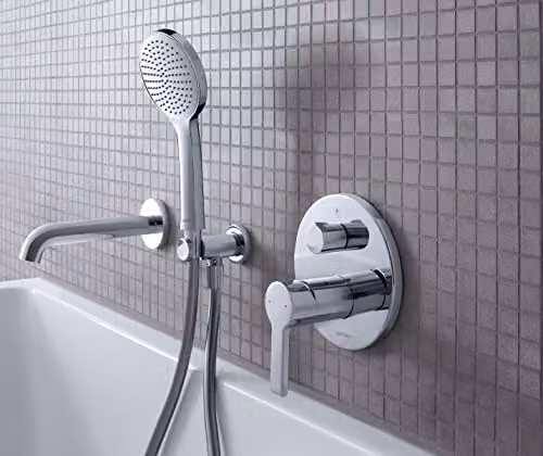 Duravit Universal Round Rain Shower Head in Chrome with Anti-Limescale and Water-Saving Features – 3