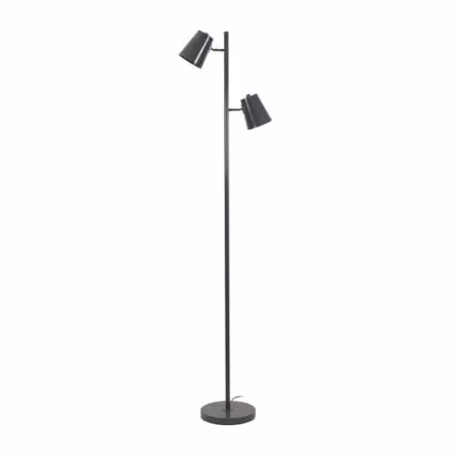 ValueLights Grey Metal Adjustable 2 Way Up and Down Standing Floor Lamp with LED Bulb