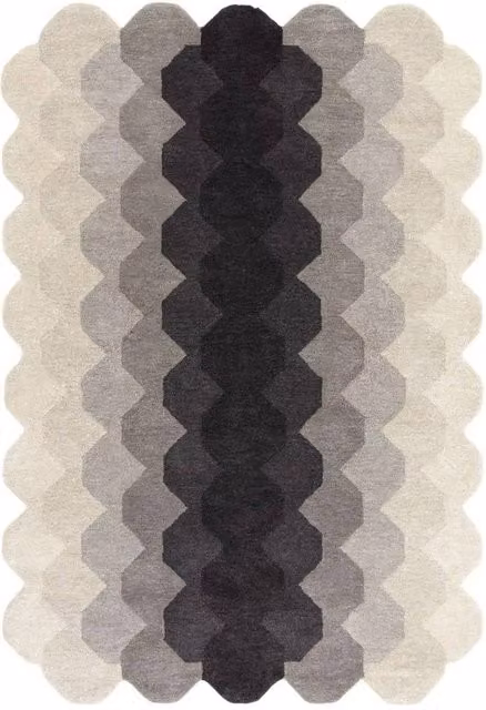 The Rug Shop UK Charcoal Grey Handmade Wool Modern Abstract Area Rug W: 200 cm, D: 290 cm – 1