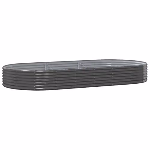 vidaXL Anthracite Galvanised Steel Garden Raised Bed W: 296 cm, D: 140 cm, H: 36 cm – 1