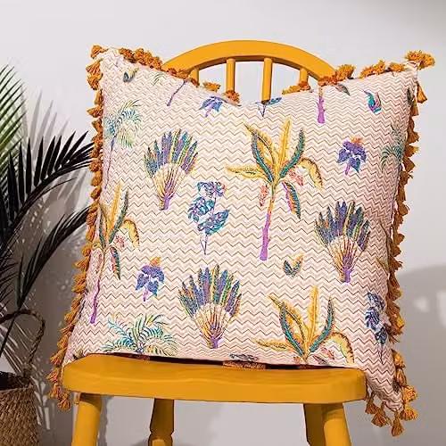 Riva Home Coral Floral Boho Square Polyester Cushion W/D/H: 50 x 50 x 50 cm – 2
