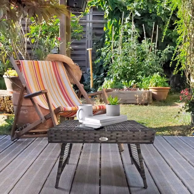 Outsunny Foldable Outdoor Coffee Table in Grey