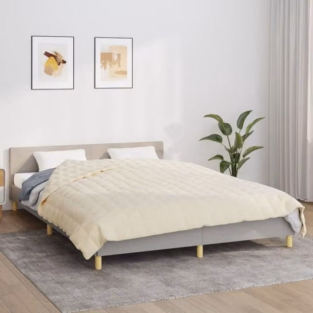 Berkfield Home Weighted Blanket in Beige, W: 220 cm, D: 240 cm, 11 kg – 1