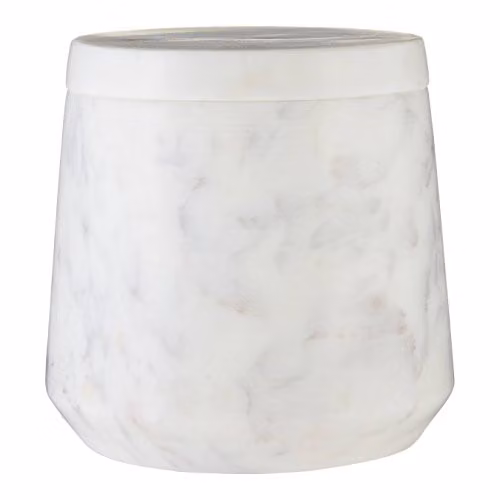 Orsina White Marble Cotton Swab Holder with Lid – 1