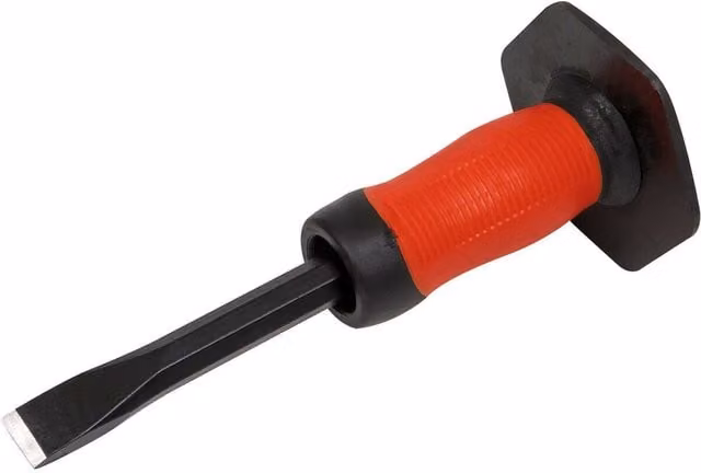 Loops Drop Forged Steel Cold Chisel with Safety Grip, Octagonal Shaft, Metallics