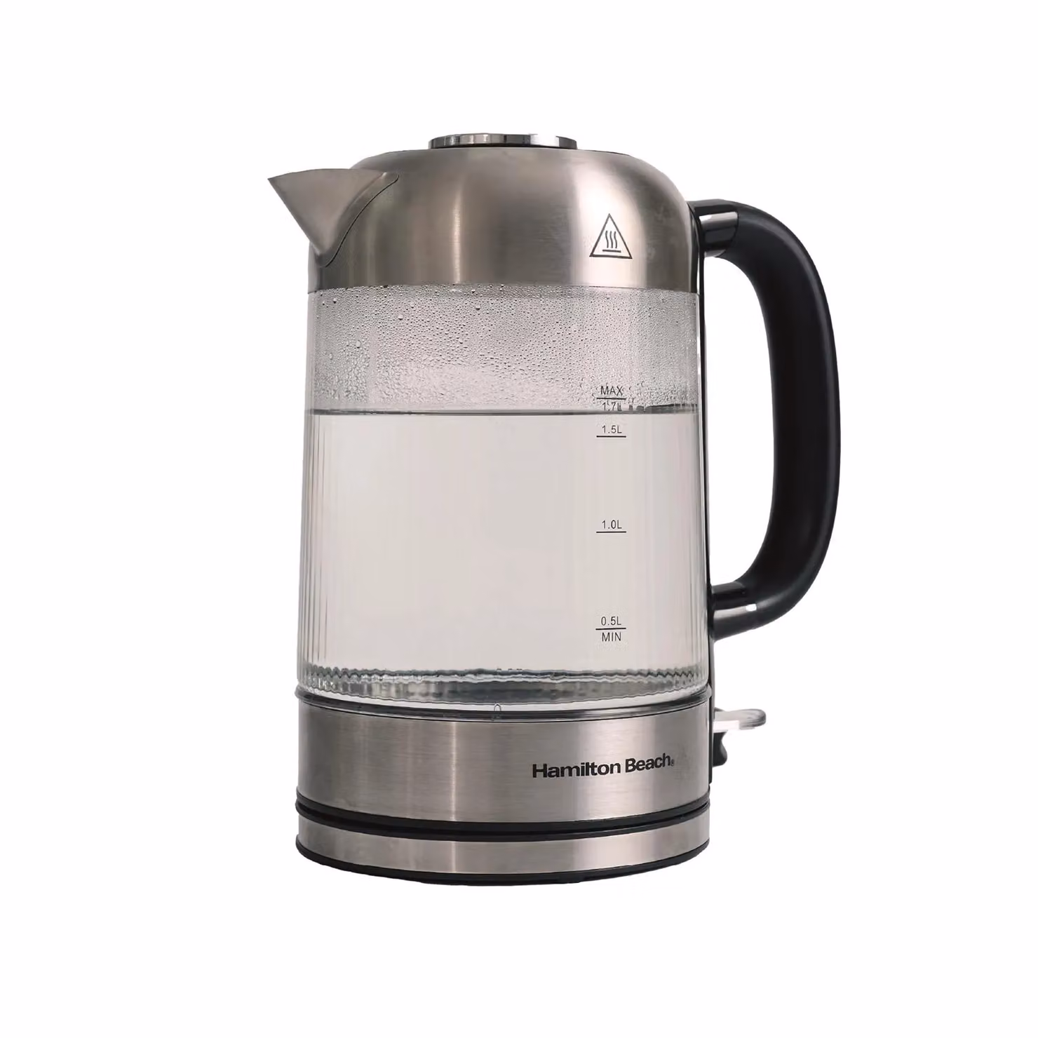 Hamilton Beach Liberty 1.7 l Ribbed Glass Kettle in Silver – 2