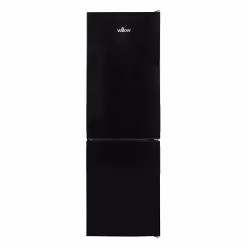 Willow WFF157B 157L Freestanding 70/30 Fridge Freezer in Black with Low Frost Technology and Adjustable Thermostat