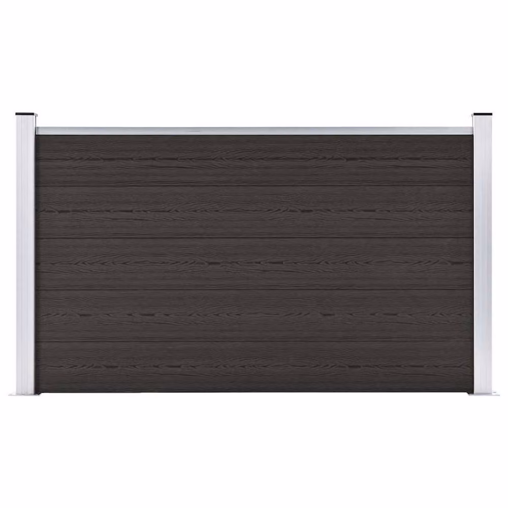 Berkfield Home WPC Fence Panel in Black, H 180 cm x W 105 cm – 2