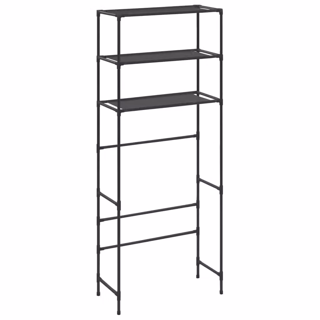 Berkfield Home 3-Tier Metal Storage Rack over Laundry Machine, Black, W/D/H: 69 x 28 x 169 cm – 2