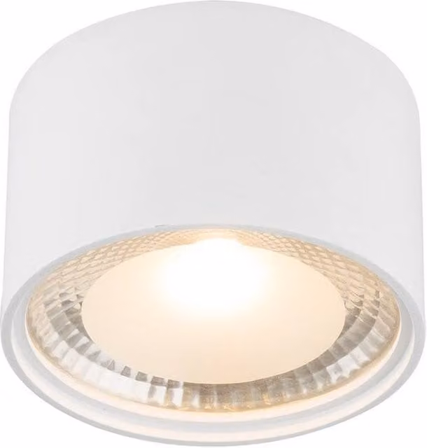 Netlighting Serena Surface Mounted Downlight in White with Transparent Glass Shade, LED Warm White 3000K