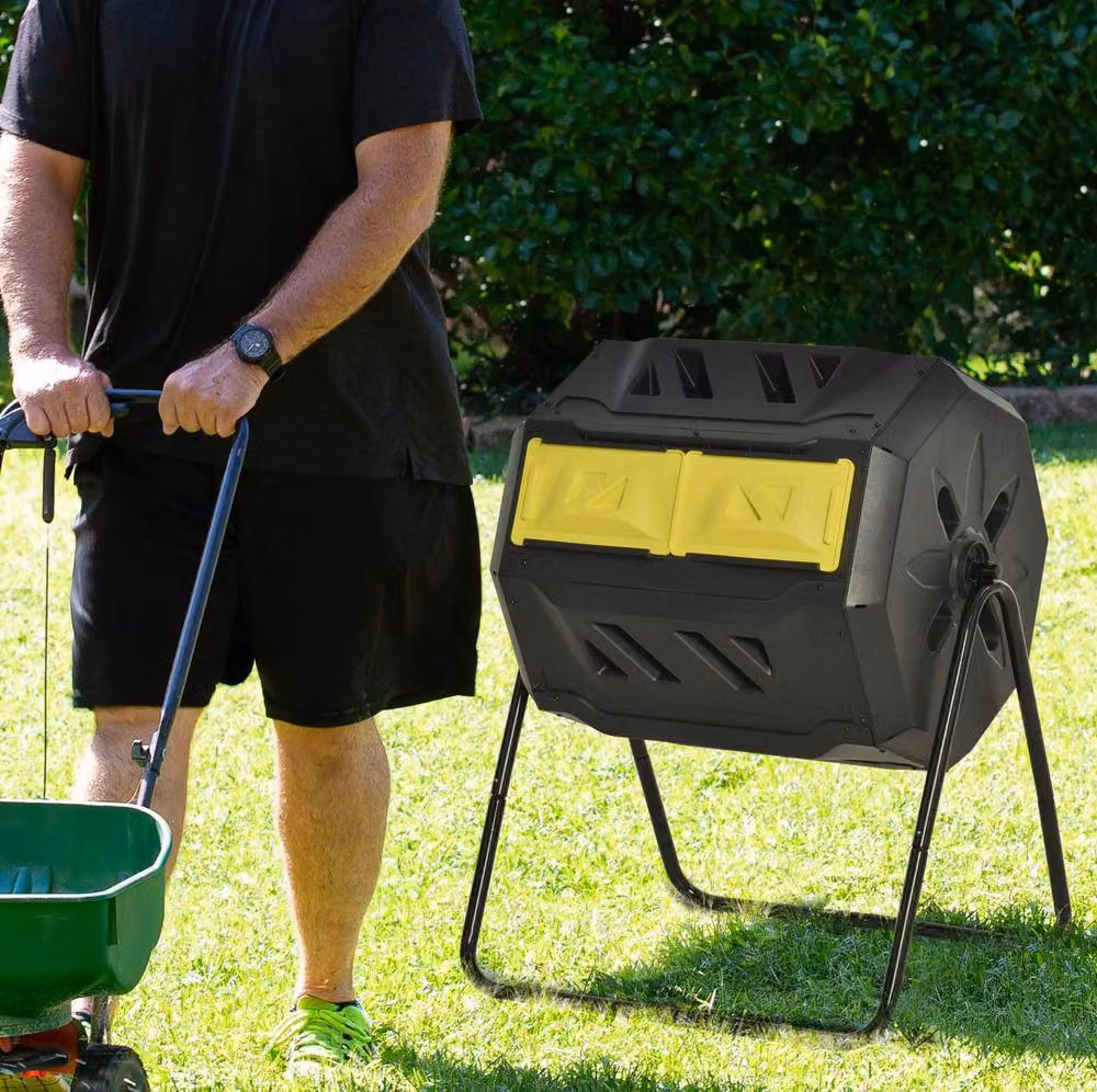 STILVORA 160L Rotating Double Chamber Garden Composter in Black – 2