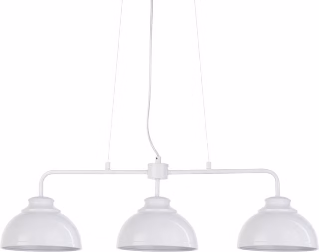Litecraft Brooklyn 3 Light Industrial Metal Pendant Bar in White
