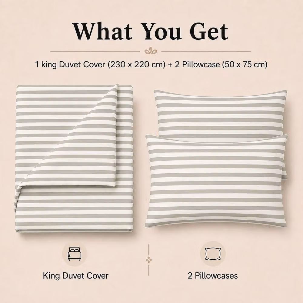 Grace Reversible Microfibre Duvet Cover and Pillowcase Set in Grey, King Size (180 x 200 cm) – 2