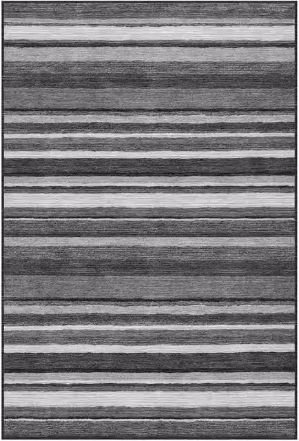 MCC Direct Modern Abstract Rectangular Microfibre Rug in Grey, W: 80 cm, L: 150 cm