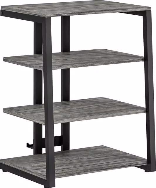HOMCOM Modern HiFi Stand with Four Adjustable Storage Shelves in Grey – 1