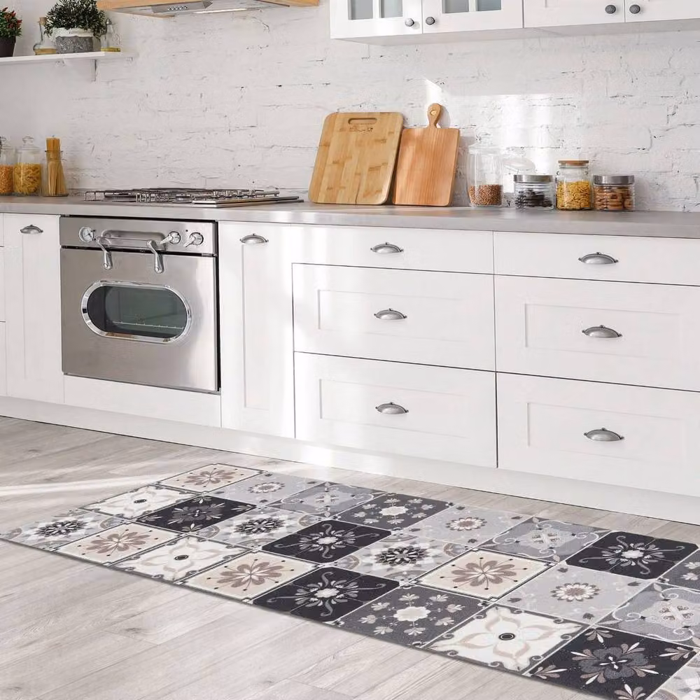 The Rug Shop UK Grey Modern Geometric Easy to Clean Rectangular Mat W: 50 cm, L: 150 cm – 2