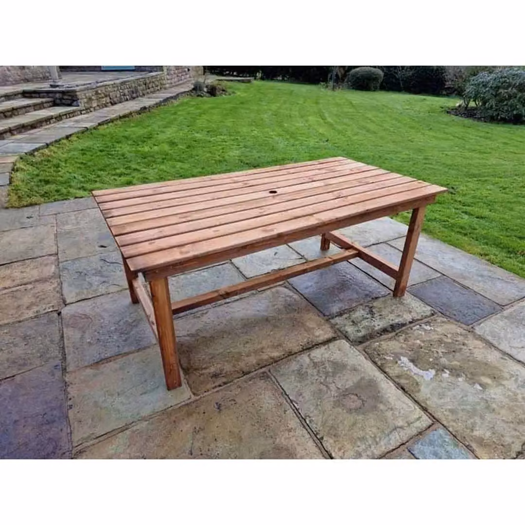 Churnet Valley Garden Furniture Ltd Valley Pine Wood Garden Table in Brown, W: 180 cm, D: 92 cm, H: 75 cm – 2
