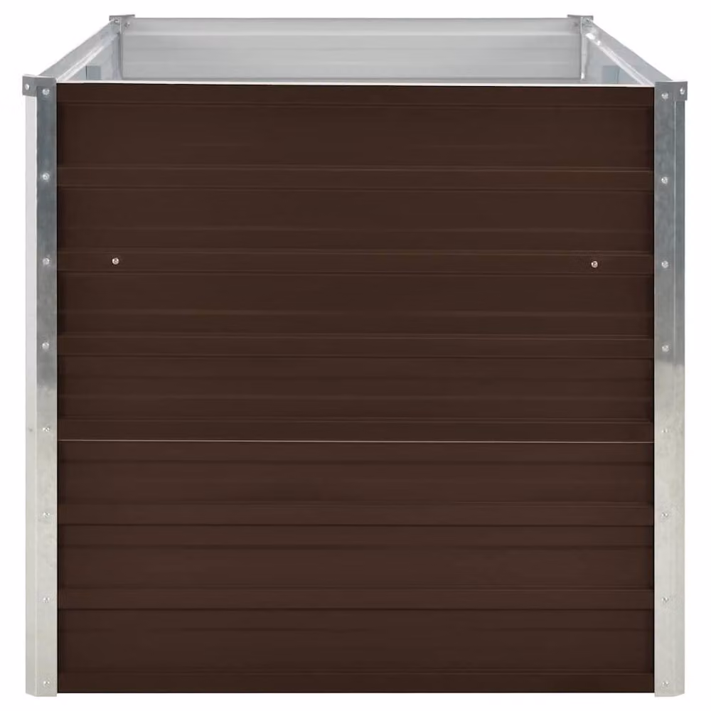 Berkfield Home Raised Garden Bed in Brown Galvanised Steel, W/D/H: 160 x 80 x 77 cm – 3