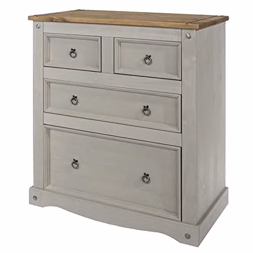 Core Products Corona 2+2 Chest of Drawers in Grey and Waxed Pine