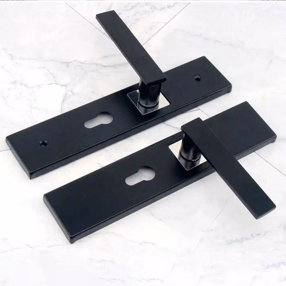 SPETLEK Durable Silent Bearing Door Handle Lock in Black and Silver – 2