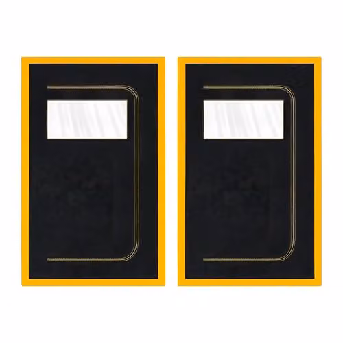 Sola 2-Pack Black Dust-Barrier Doorway Curtains with Zip and Viewing Panel, W/H: 110 x 220 cm – 2