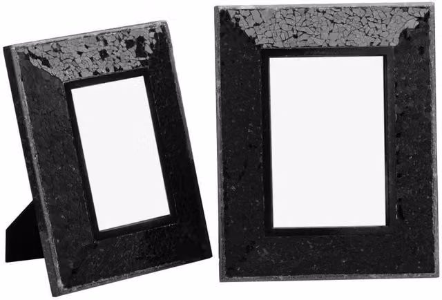 Orsina Opulence Mosaic Single Rectangular Tabletop Photo Frame in Black – 2