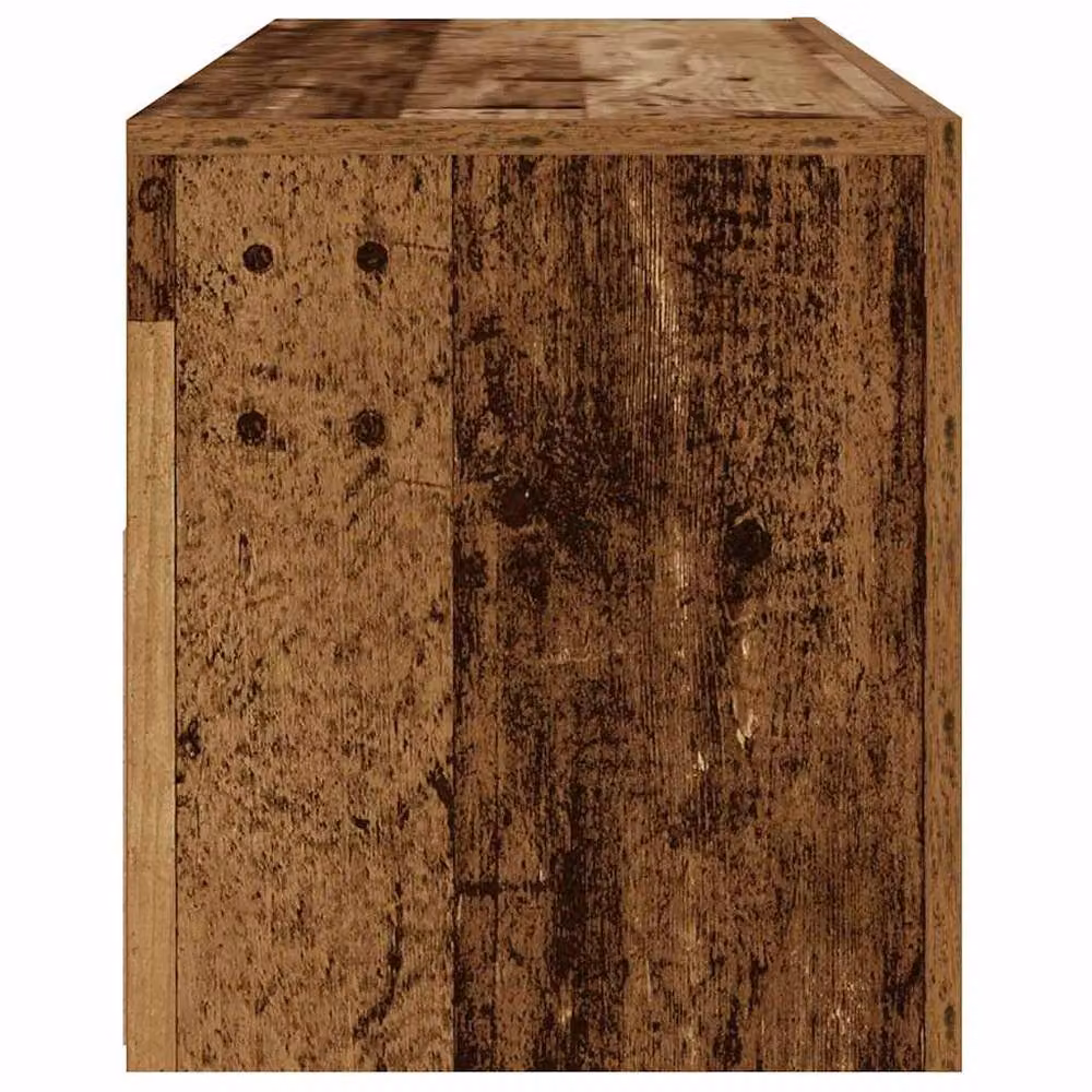 Berkfield Home Set of 2 Bedside Cabinets with Integrated LED Lighting, Old Wood Finish, Brown, W: 60 cm, D: 35 cm, H: 40 cm – 2