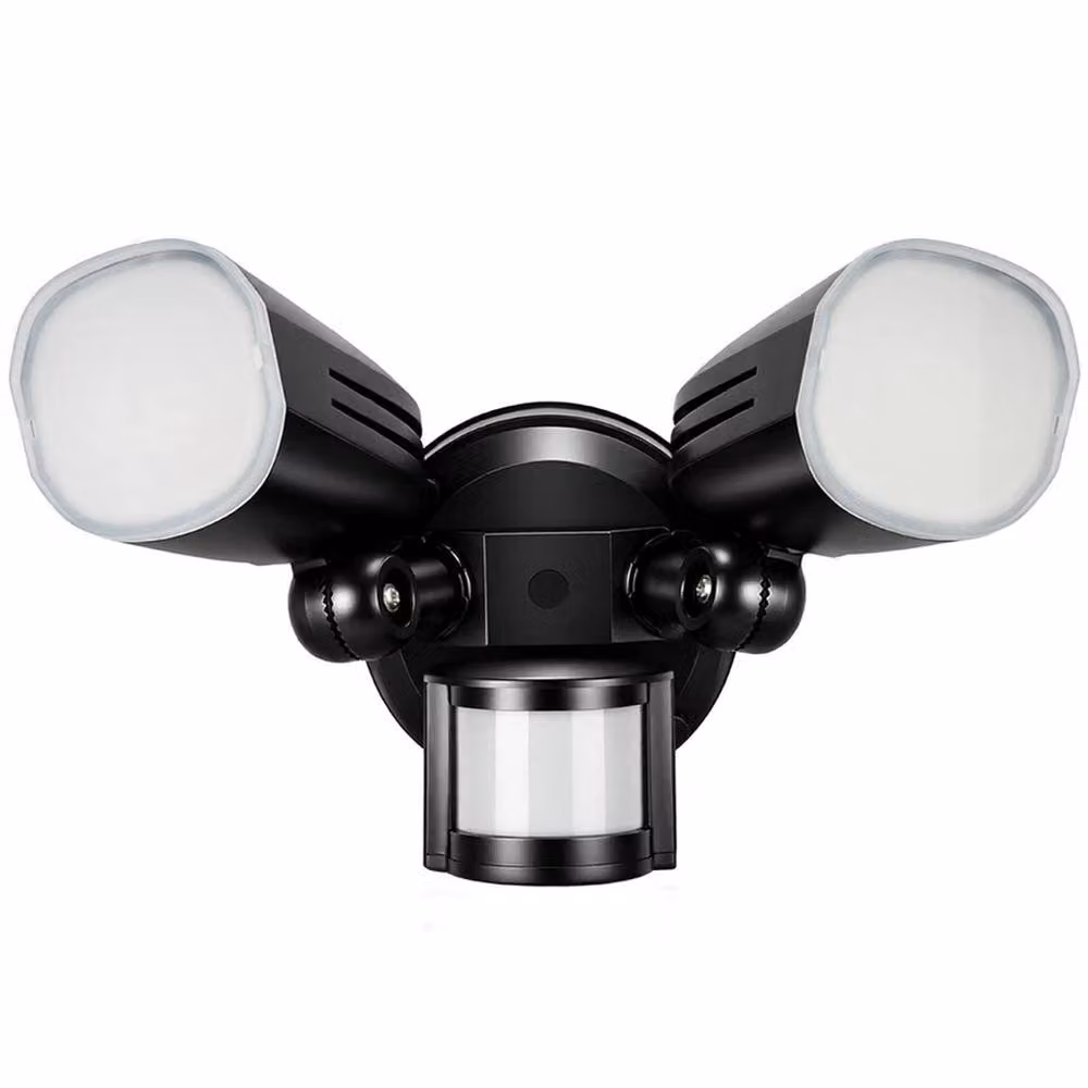 NESTLUNE LED Twin Head Security Floodlight with PIR Motion Sensor in Black, Diameter: 40 cm, Height: 25 cm – 2