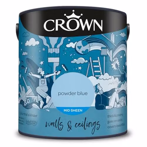 Crown Blue Kitchen and Bathroom Paint, Satin Gloss, 2.5 l – 1