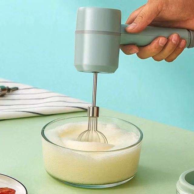 FLAVORA 3-in-1 Portable Electric Hand Blender Mixer and Processor Chopper in Green – 1