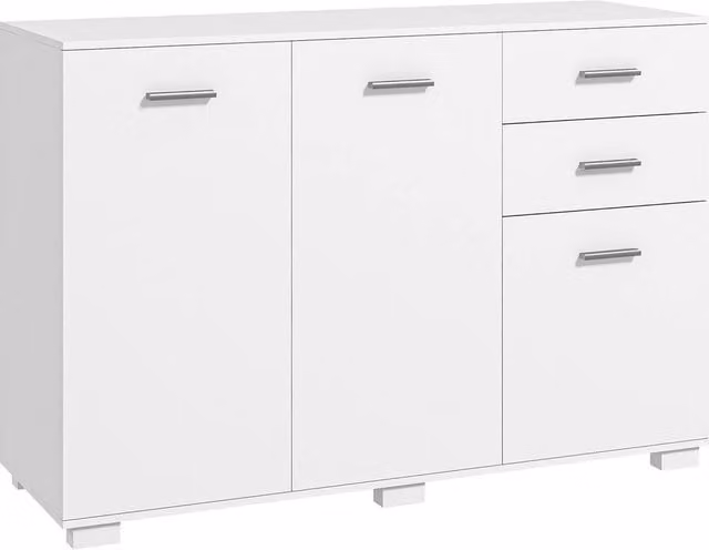 HOMCOM Modern White Sideboard Kitchen Storage Cabinet with 2 Drawers – 1