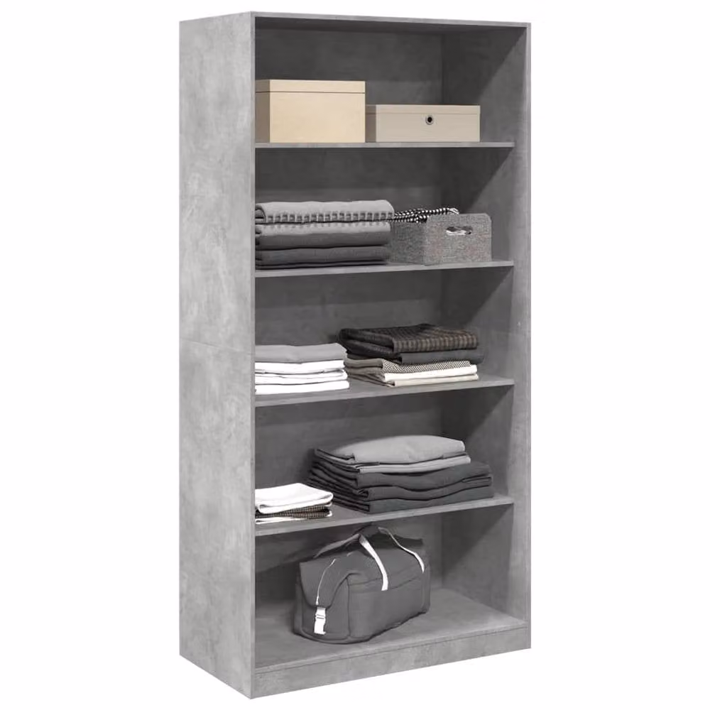 Berkfield Home Minimalist Wardrobe in Concrete Grey, W/D/H: 100 x 50 x 200 cm