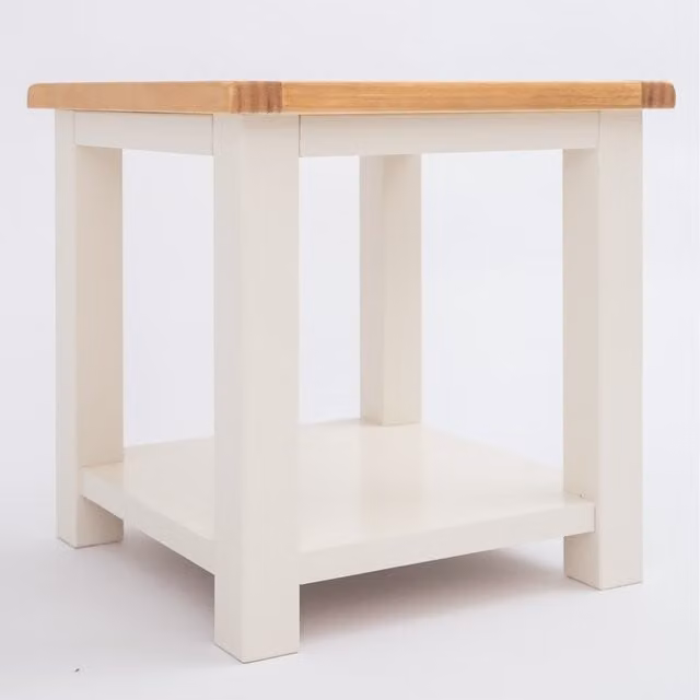 Cabinet Bits Maggiori Open Lamp Table in White Waxed Pine