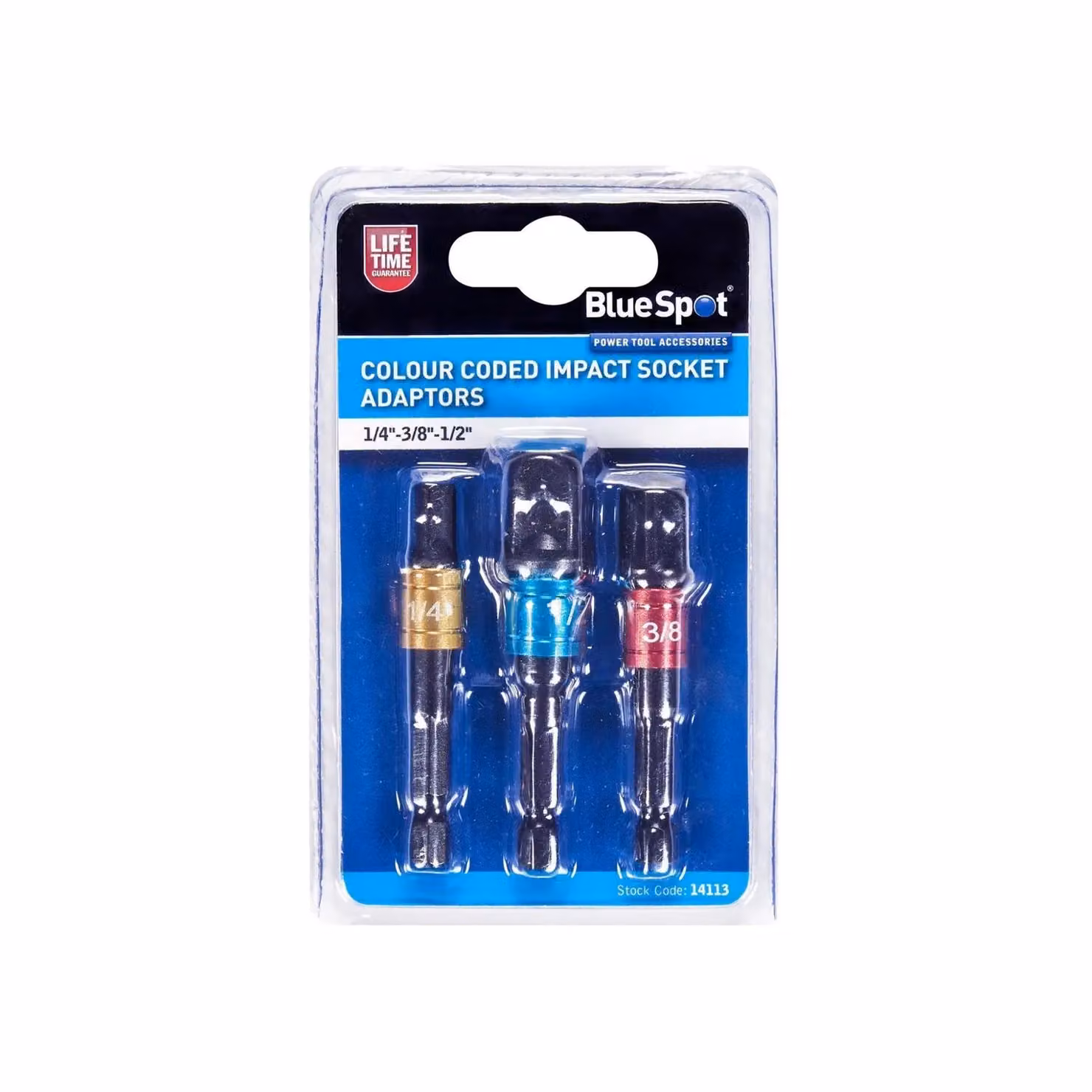 Bluespot Tools 3 Piece Colour-coded Impact Socket Adaptor Set in Multicolour – 3