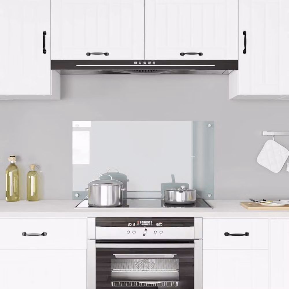 Berkfield Home Transparent Tempered Glass Kitchen Backsplash, W: 90 cm, H: 50 cm – 2