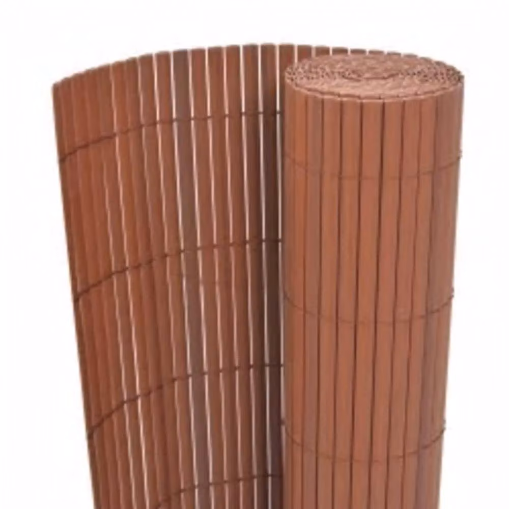 Berkfield Home Durable Double-Sided PVC Garden Fence Strip, Brown, H: 110 cm, W: 500 cm – 3