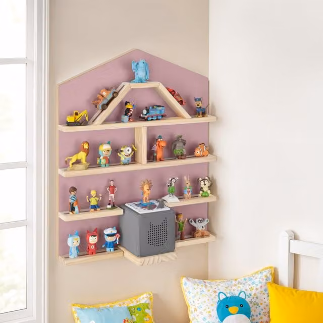 Mylittle Story Pink House Design Floating Shelf for Up To 50 Tonies