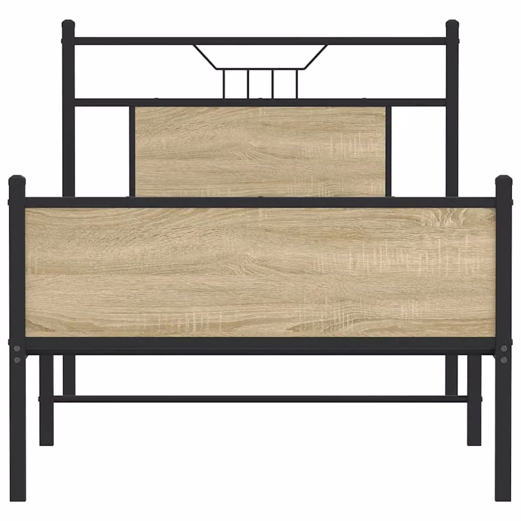 Berkfield Home Sonoma Oak Bed Frame in Brown, W/D/H: 80 x 200 cm – 3