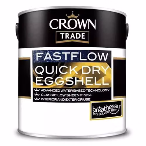Crown Fastflow Quick Dry Satin Matt Eggshell White 2.5 l