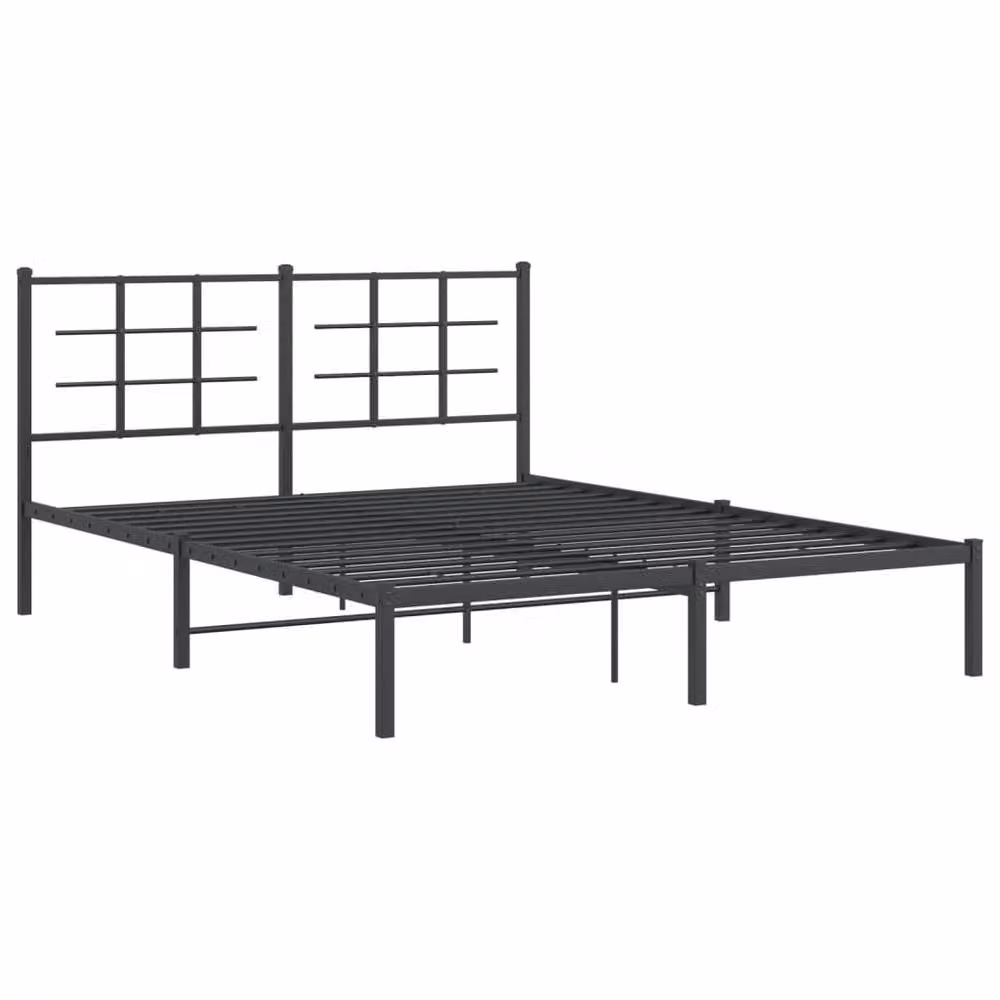 Berkfield Home Metal Bed Frame with Headboard in Black, 150 x 200 cm – 3