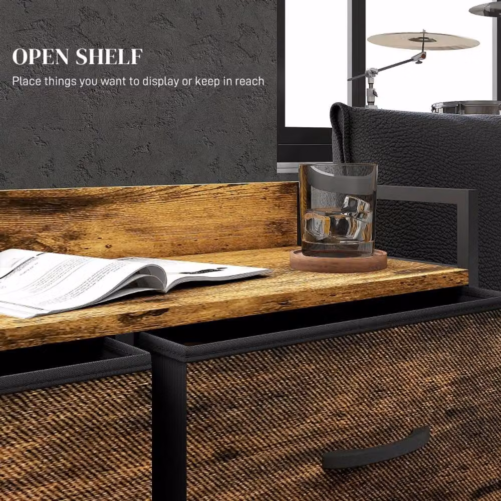 STILVORA Industrial Chest of Drawers with Metal Frame in Rustic Brown – 3