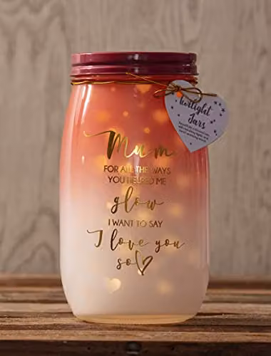 Boxer Gifts Mum I Love You Light-Up Twilight Glass Jar in Coral – 2