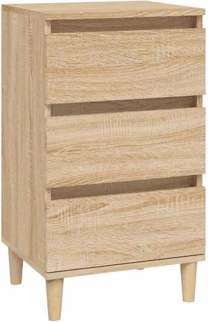 Berkfield Home Sonoma Oak Bedside Cabinet in Light Oak, W/D/H: 40 x 35 x 70 cm